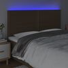 vidaXL sengegavl med LED-lys 180x5x118/128 cm stof m&oslash;rkebrun