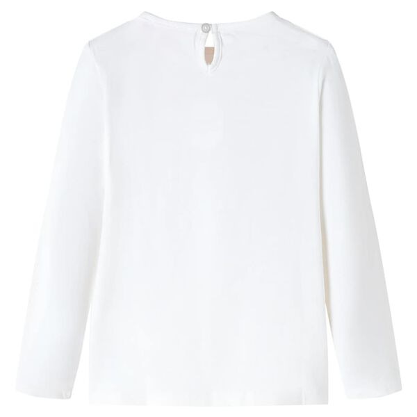 Langærmet T-shirt til børn str. 104 ecrufarvet