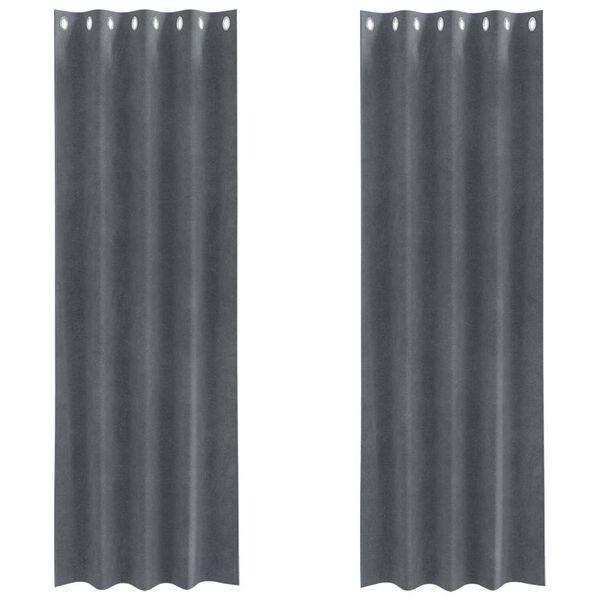 vidaXL M&oslash;rkl&aelig;gningsgardiner 2 pcs Lysegr&aring; 140 x 260 cm Fl&oslash;jl