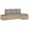 vidaXL Havesofa S&aelig;t 4 stk. Beige polyrattan