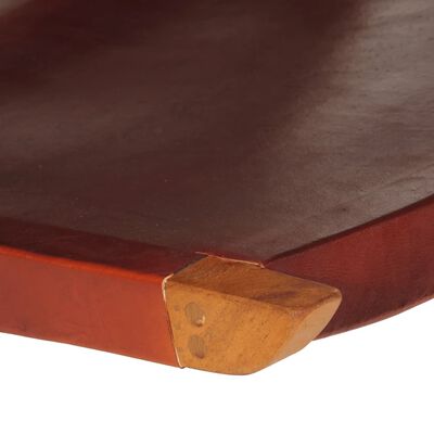 vidaXL foldbar stol ægte skind mørkebrun