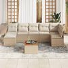 vidaXL Havesofa S&aelig;t med pude 8 pcs Beige Poly rattan