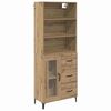 vidaXL Highboard Artisan Egetr&aelig; 69,5 x 34 x 180 cm Konstrueret tr&aelig;