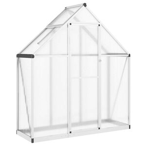 vidaXL drivhus med fundamentramme 169x58x195 cm aluminium s&oslash;lvfarvet