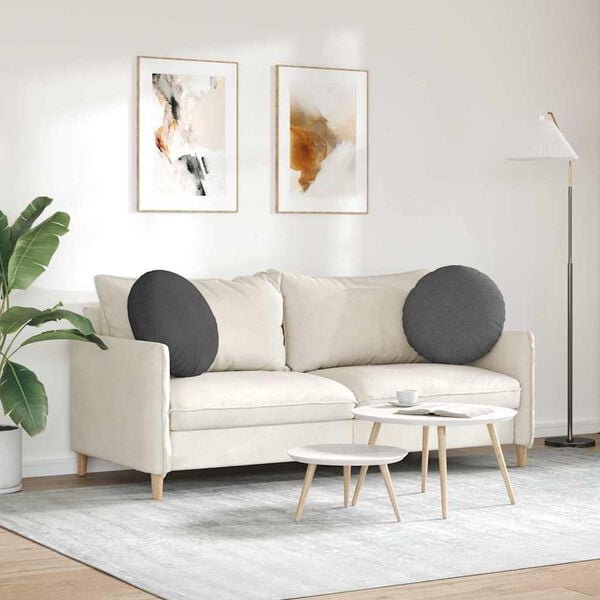 vidaXL S&aelig;depuder 2 pcs M&oslash;rkegr&aring; &Oslash; 50 cm Velourstof