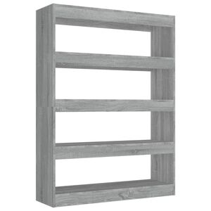 vidaXL bogreol/rumdeler 100x30x135 cm gr&aring; sonoma-eg
