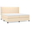 vidaXL kontinentalseng med madras 200x200 cm stof cremefarvet