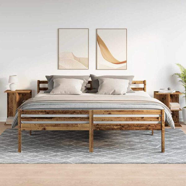 vidaXL sengeborde 2 stk. 46,5x29x61 cm konstrueret tr&aelig; antikt tr&aelig;