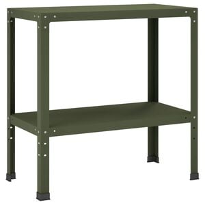 vidaXL Plantebord 100 x 40 x 80 cm Pulverlakeret st&aring;l Olivengr&oslash;n
