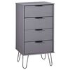 vidaXL kommode 45x39,5x90,3 cm massivt fyrretr&aelig; gr&aring;