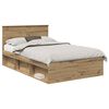 vidaXL Sengestel Artisan eg 135 x 190 cm Konstrueret tr&aelig;