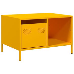 vidaXL sofabord 68,5x50x43,5 cm koldvalset st&aring;l sennepsgul