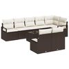 vidaXL Havesofa S&aelig;t 9 stk. Brun og Creme polyrattan