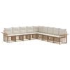 vidaXL Udend&oslash;rs sofagruppe 9 pcs Naturlig og Creme Hvid Polyester