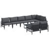 vidaXL Havesofa S&aelig;t med pude 9 pcs Sort St&aring;l