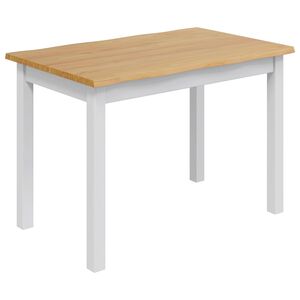 VidaXL Spisebord EKAI Hvid 112 x 70 x 76,5 cm Massivt fyrretr&aelig;