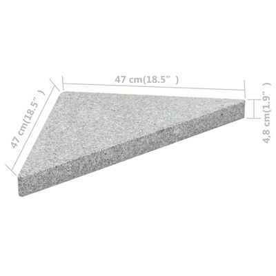 vidaXL parasolvægtplade granit 15 kg trekantet grå