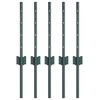 vidaXL Einbetonierter Zaunpfosten 5 stk. Gr&oslash;n 80 cm Pulverlakeret st&aring;l