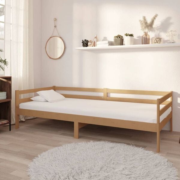 vidaXL daybed 90x200 cm massivt fyrretr&aelig; gyldenbrun