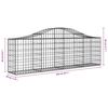 vidaXL buede gabionkurve 13 stk. 200x30x60/80 cm galvaniseret jern