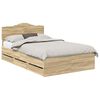 vidaXL Sengestel med skuffe Sonoma eg 120 x 190 cm Ingeni&oslash;rtr&aelig;