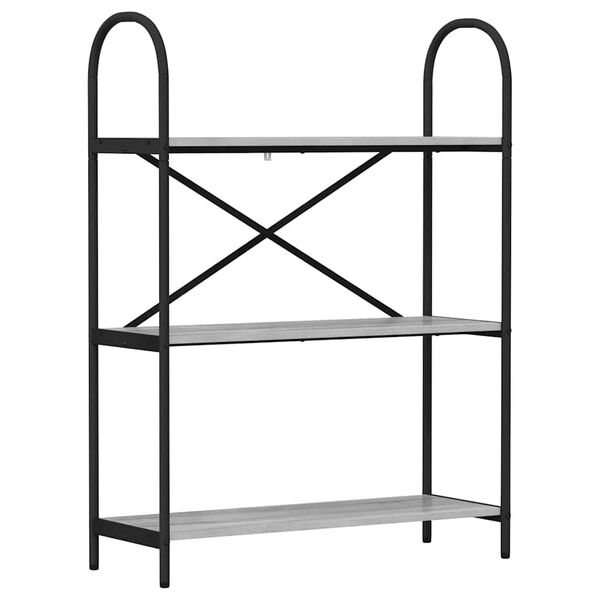 vidaXL Bogreol Gr&aring; Sonoma 80 x 30 x 109 cm Konstrueret tr&aelig;