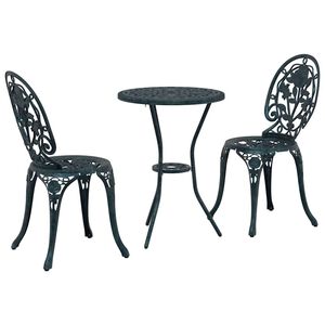 vidaXL Have Bistro S&aelig;t 3 stk. Gr&oslash;n Aluminium
