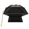 vidaXL 2-i-1 b&aring;lfad og grill med ildrager 46,5x46,5x37 cm st&aring;l