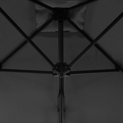vidaXL udendørs parasol med stålstang 300 cm antracitgrå