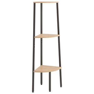vidaXL stigereol med 3 hylder 45,5x31,5x120 cm lysebrun og sort