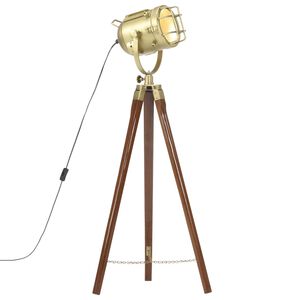 vidaXL gulvlampe med trefod 97 cm massivt mangotr&aelig;