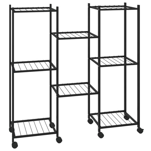 vidaXL blomsterstativ med hjul 83x25x83,5 cm jern sort