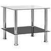 vidaXL sidebord 45x50x45 cm h&aelig;rdet glas transparent