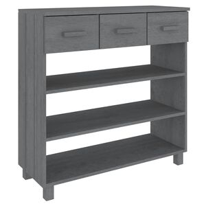 vidaXL konsolbord HAMAR 90x35x90 cm massivt fyrretr&aelig; m&oslash;rkegr&aring;