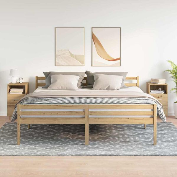 vidaXL sengeborde 2 stk. med 2 skuffer 36x36x68 cm kunsteg