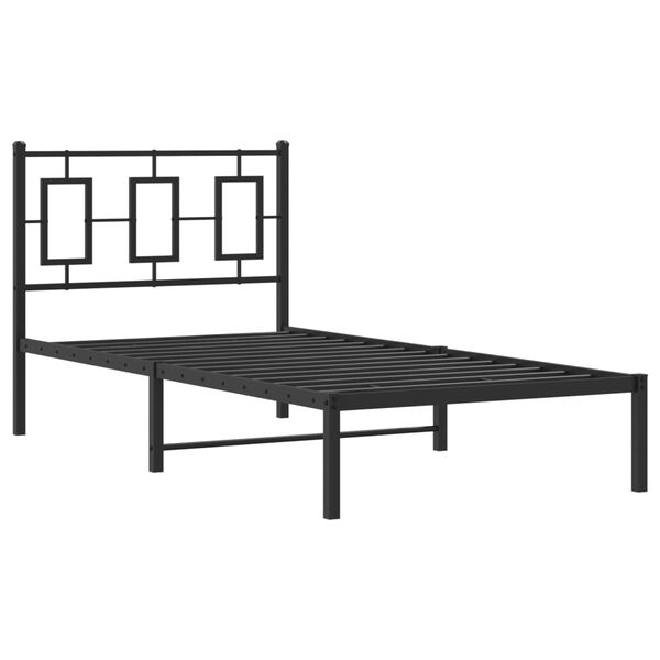 vidaXL sengeramme med sengegavl 90x190 cm metal sort