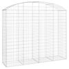 vidaXL buet gabionkurv 200x50x160/180 cm galvaniseret jern