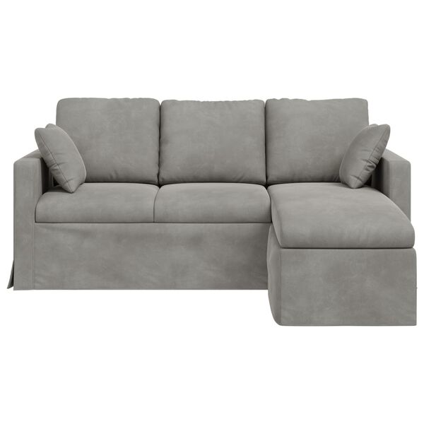 vidaXL Sofa Lysegr&aring; 198 x 134 x 80 cm Fl&oslash;jl
