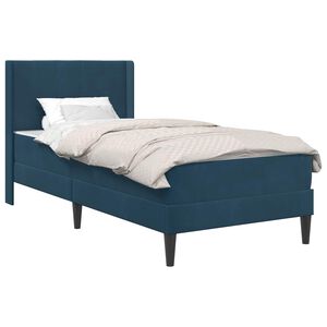 vidaXL Sengeramme med madras med hovedg&aelig;rde Bl&aring; 80 x 200 cm Fl&oslash;jl