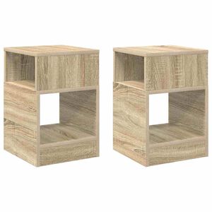 vidaXL Endebord 2 pcs Sonoma eg 30,5 x 30 x 45 cm Konstrueret tr&aelig;