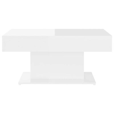 vidaXL sofabord 96x50x45 cm spånplade hvid højglans
