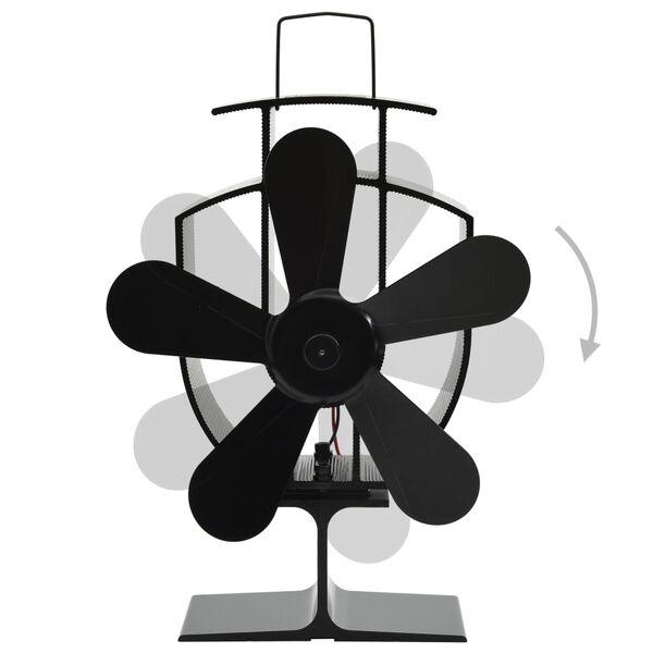 vidaXL varmedrevet ovnventilator 5 blade sort