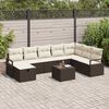 vidaXL Havesofa Sæt 9 pcs Brun Poly rattan