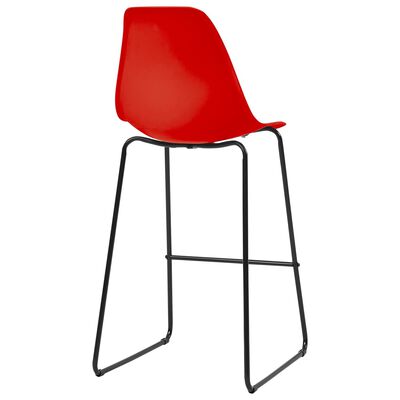vidaXL barstole 2 stk. plastik rød