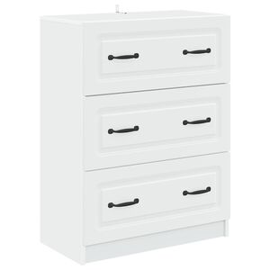 vidaXL Skuffeskab Hvid 66 x 34,5 x 87 cm Konstrueret tr&aelig;