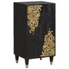 vidaXL Sideboard med hylde Sort 40 x 33 x 75 cm Massivt mangotr&aelig;