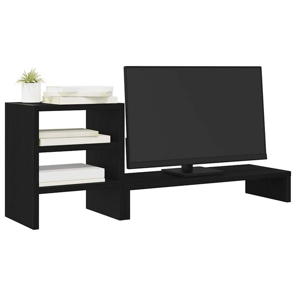 vidaXL skærmholder med dueslag konstrueret træ sort egetræsfarve