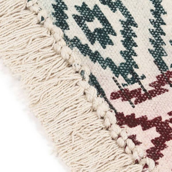 vidaXL h&aring;ndv&aelig;vet kelim-gulvt&aelig;ppe 120x180 cm bomuld print flerfarvet