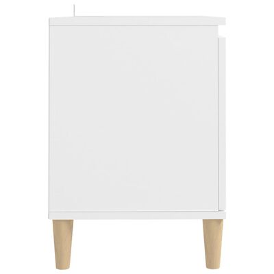 vidaXL tv-bord med massive træben 103,5x35x50 cm hvid