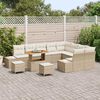 vidaXL Havesofa S&aelig;t med pude 12 pcs Beige polyrattan
